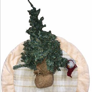 Mini tabletop Christmas tree with skirt & ornament